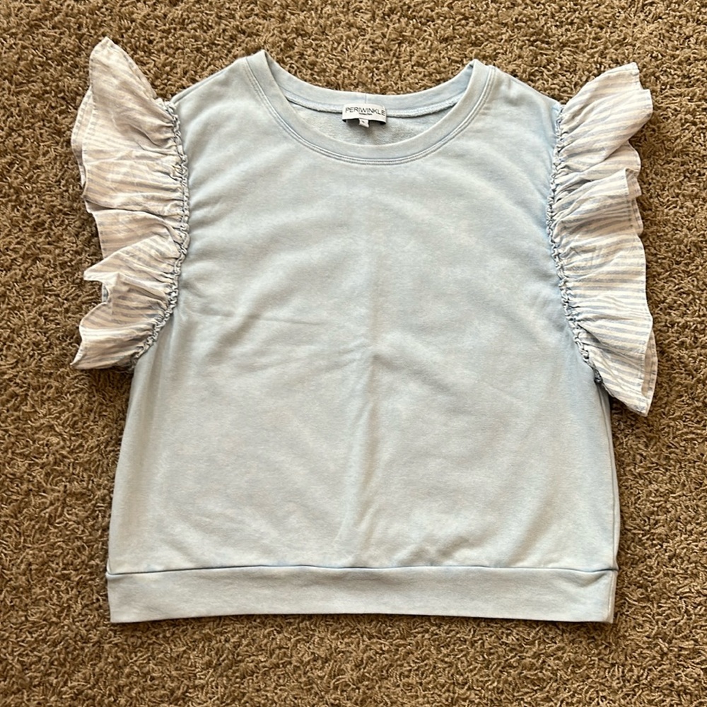 Ruffle sleeved sweatshirt top